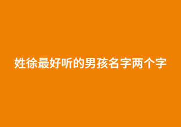 姓徐最好听的男孩名字两个字