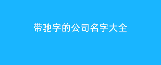 带驰字的公司名字大全