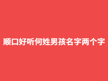 顺口好听何姓男孩名字两个字
