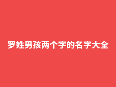 罗姓男孩两个字的名字大全